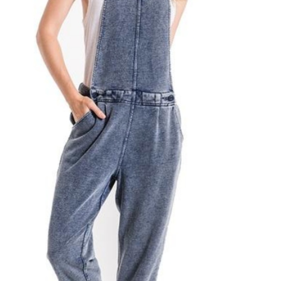 Z Supply XS only THE KNIT DENIM OVERALLS - Picture 2 of 5